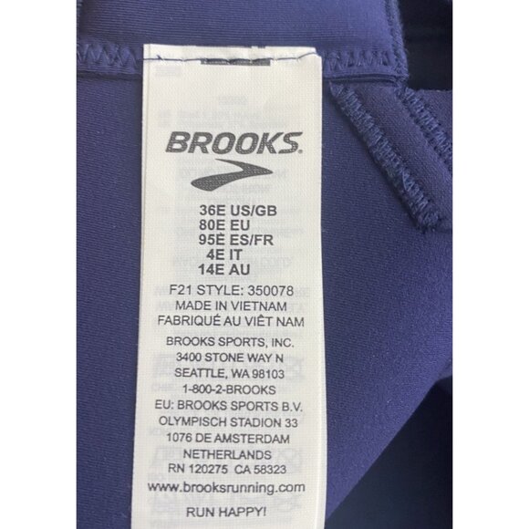 Brooks 36E Dare Underwire Run Sports Bra Navy Chafe Free Encapsulation - Picture 4 of 10
